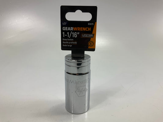 Gearwrench 80675 1/2'' Drive 6 Point Deep SAE Socket 1-1/16''