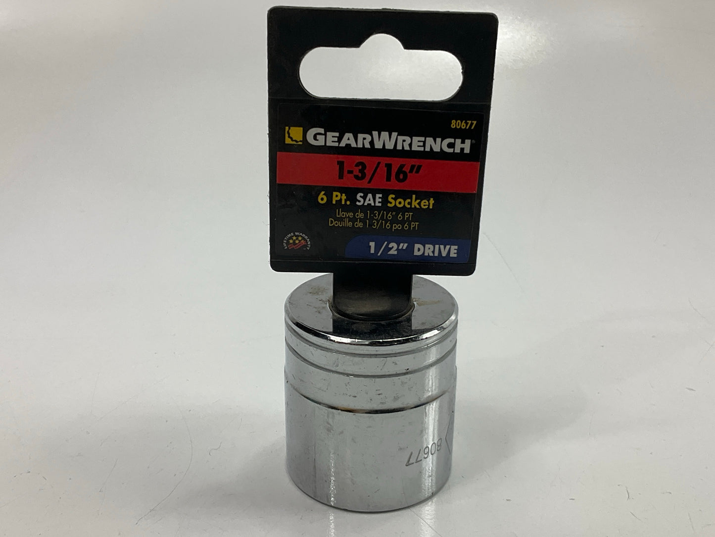 Gearwrench 80677 1/2'' Drive 6 Point Standard SAE Socket 1-3/16''