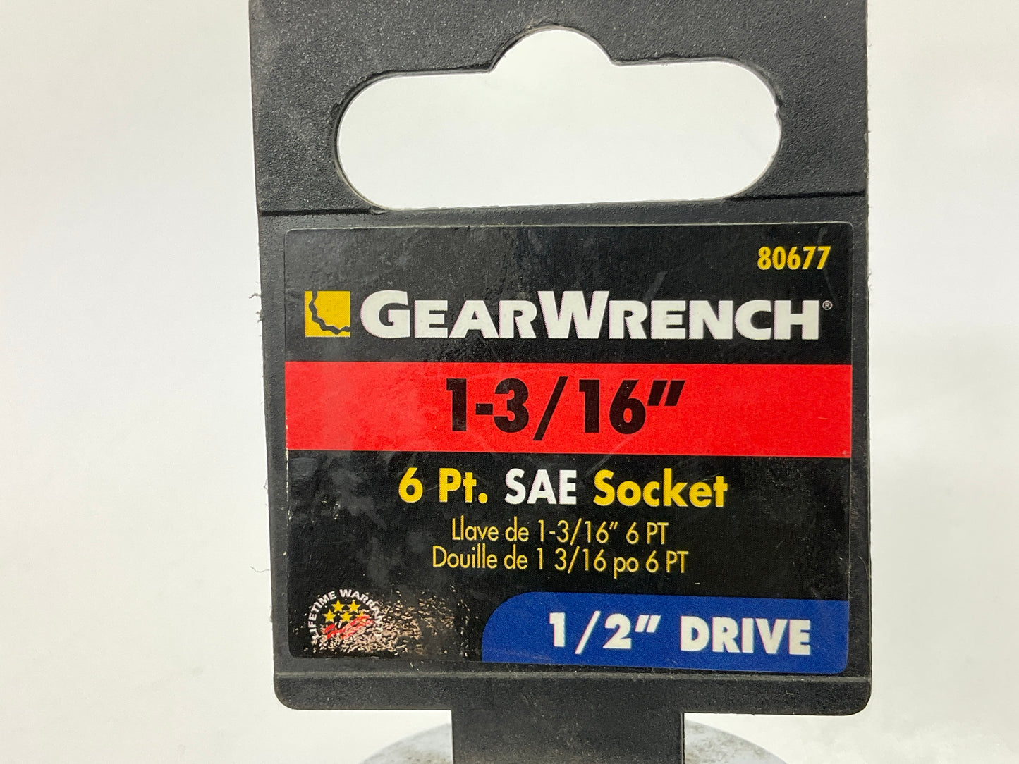 Gearwrench 80677 1/2'' Drive 6 Point Standard SAE Socket 1-3/16''