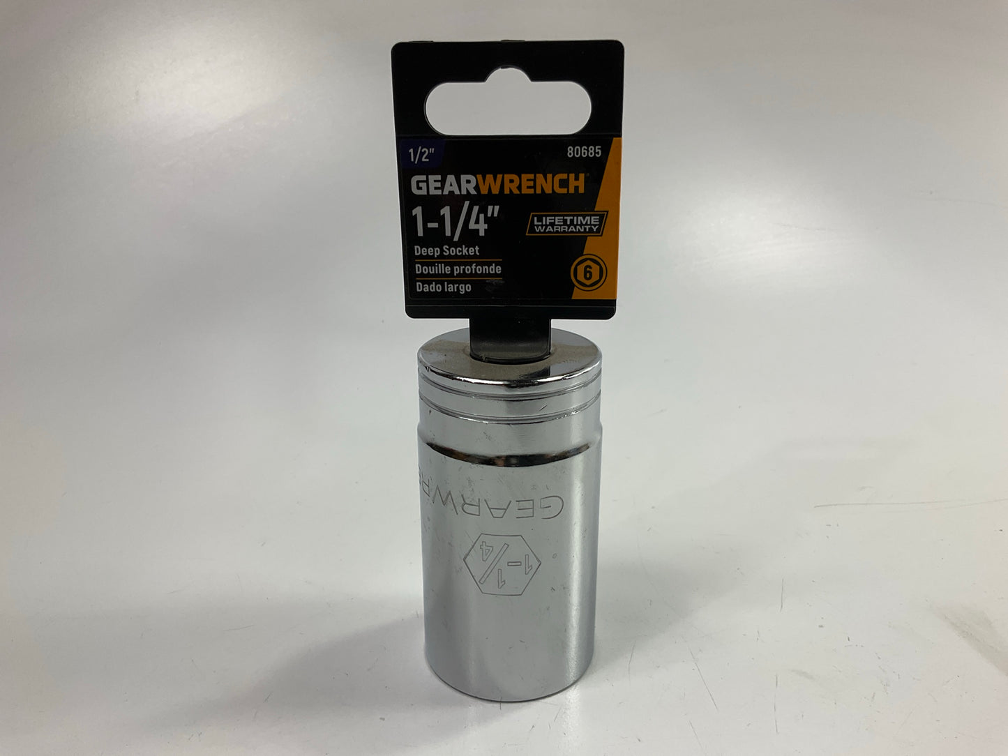 Gearwrench 80685 1/2'' Drive 6 Point Deep SAE Socket 1-1/4''