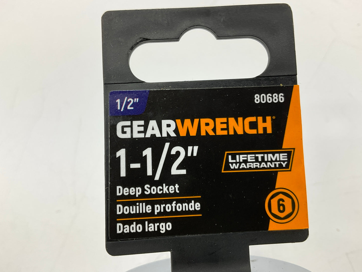 Gearwrench 80686 1/2'' Drive 6 Point Deep SAE Socket 1-1/2''