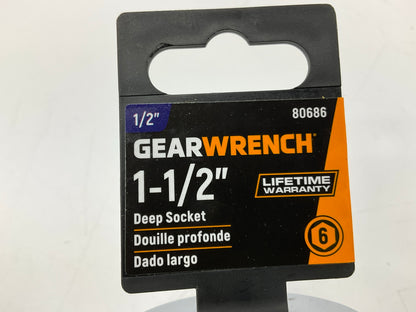 Gearwrench 80686 1/2'' Drive 6 Point Deep SAE Socket 1-1/2''