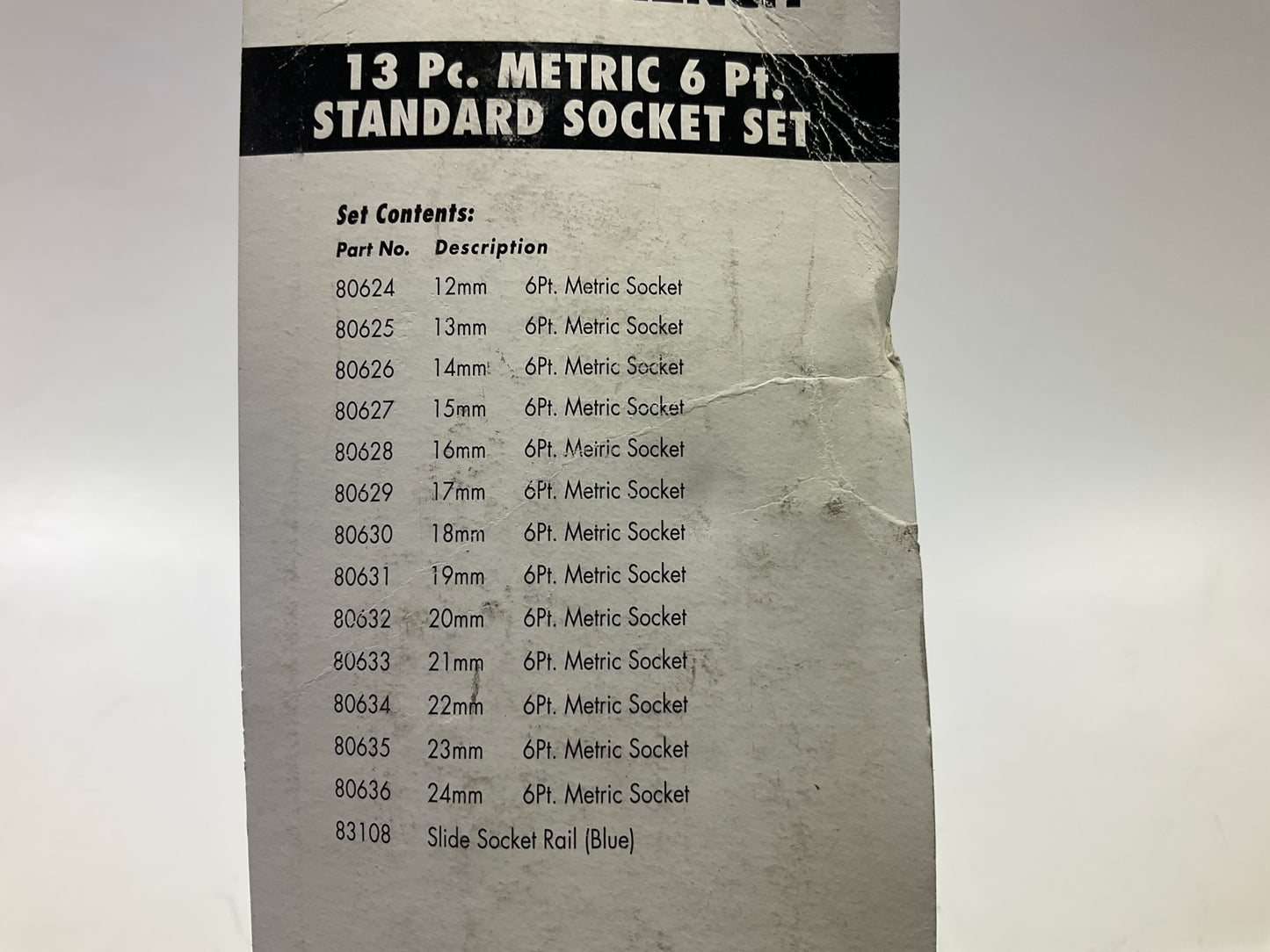 OPENED Gearwrench 80702 13 Piece 1/2'' Drive 6 Point Metric Socket Set 12mm-24mm