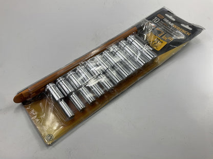 Gearwrench 80704 10 Piece 1/2'' Drive 6 Point Deep Metric Socket Set