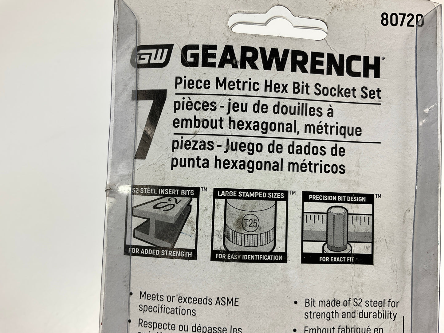 Gearwrench 80720 1/2'' Drive 7-Piece Metric Hex Bit Socket Set 6mm-19mm