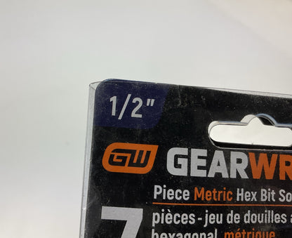 Gearwrench 80720 1/2'' Drive 7-Piece Metric Hex Bit Socket Set 6mm-19mm