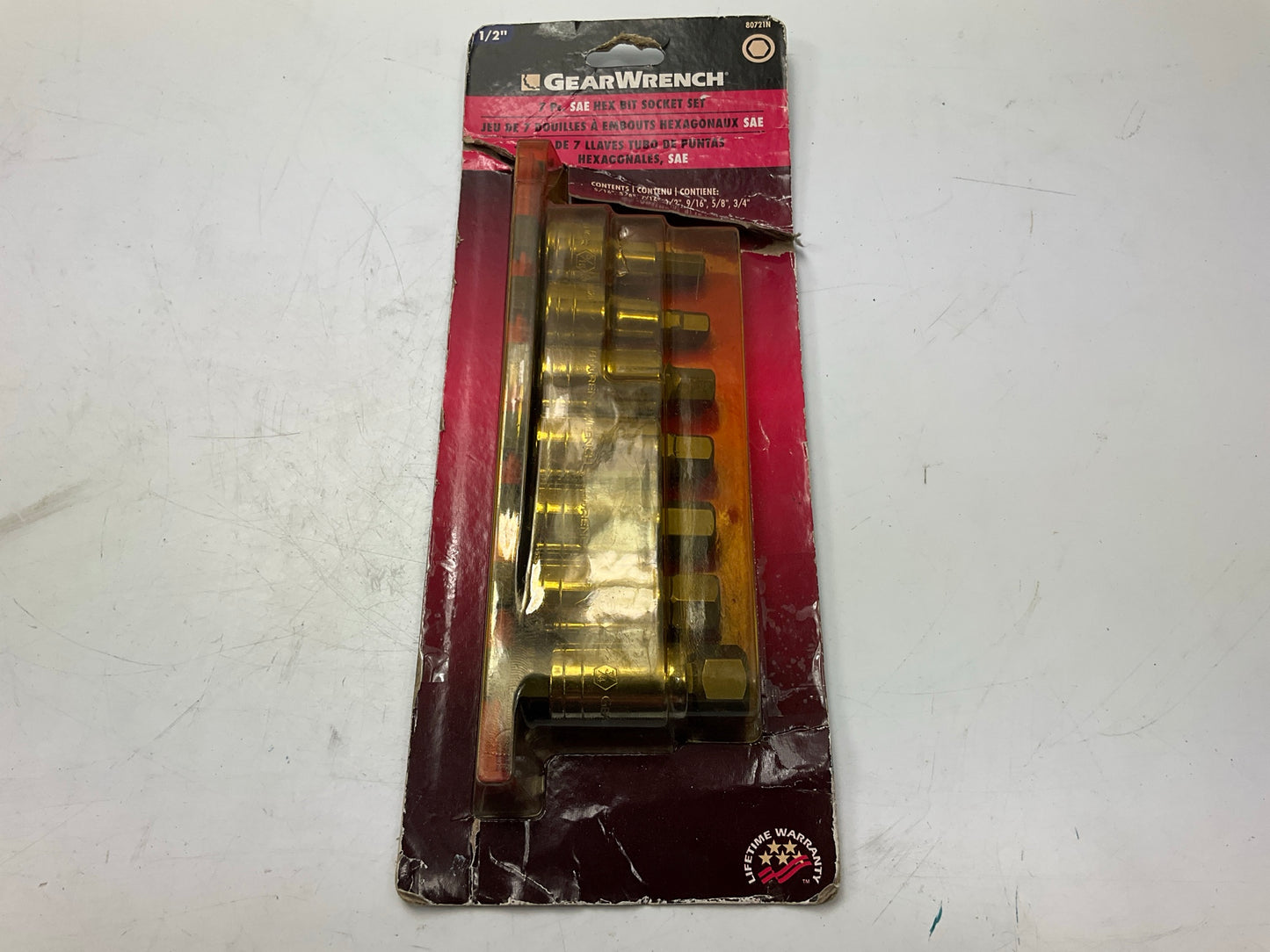 Gearwrench 80721N 7 Pc 1/2'' Drive SAE Hex Bit Socket Set - 5/16''-3/4''