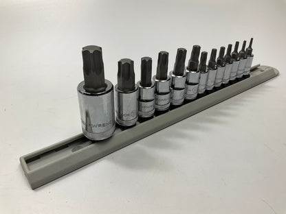 GearWrench 80723 13 Piece 1/4'', 3/8'' & 1/2'' Drive Torx Bit Socket Set W/rail