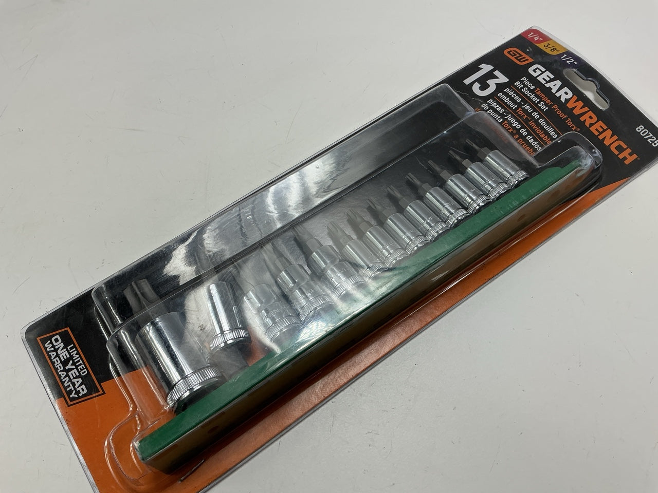 Gearwrench 80725 - 1/4'' 3/8'' 1/2'' Torx Tamper-Proof Bit Socket Set - 13 Pc