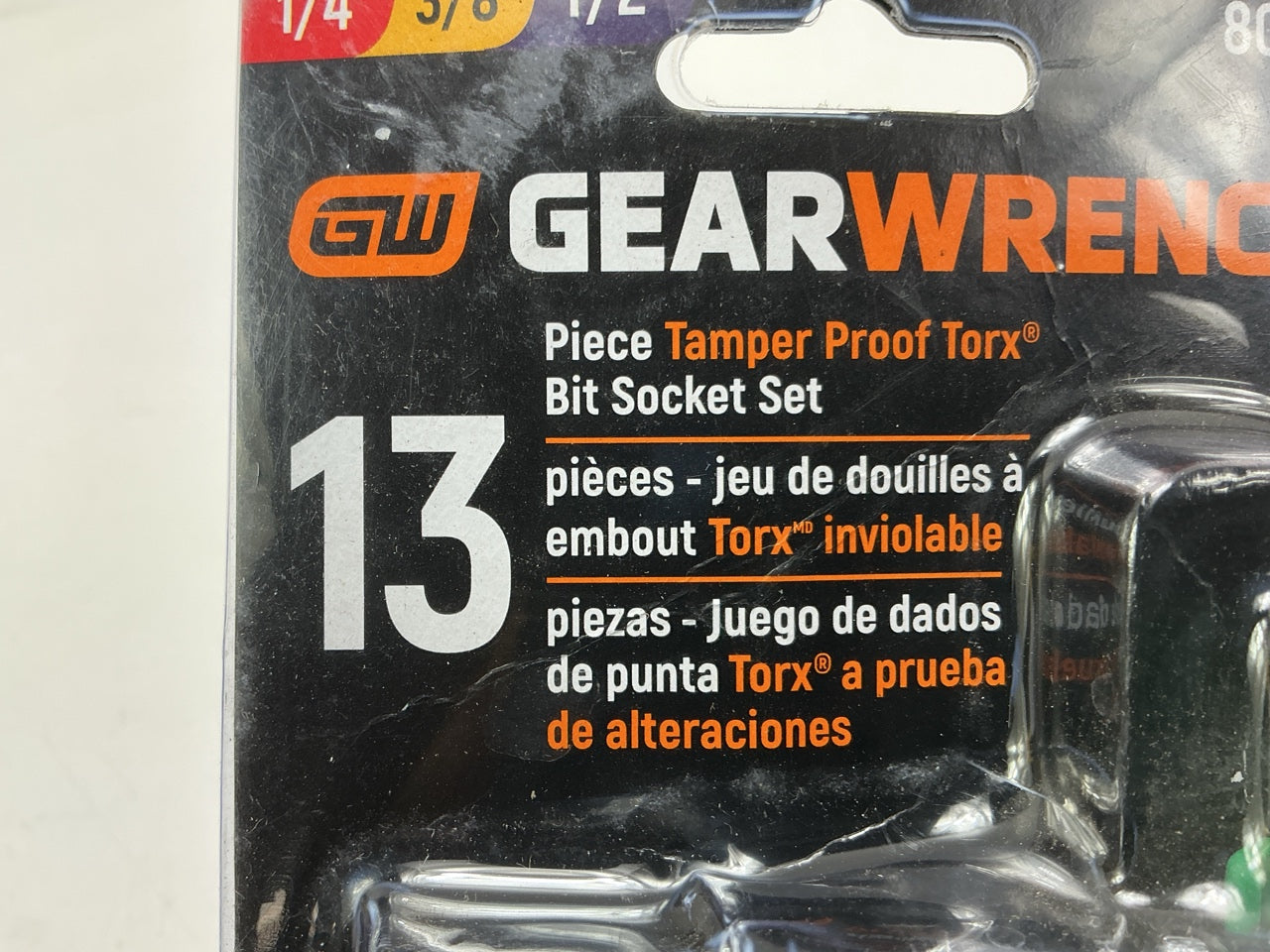 Gearwrench 80725 - 1/4'' 3/8'' 1/2'' Torx Tamper-Proof Bit Socket Set - 13 Pc