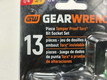 Gearwrench 80725 - 1/4'' 3/8'' 1/2'' Torx Tamper-Proof Bit Socket Set - 13 Pc