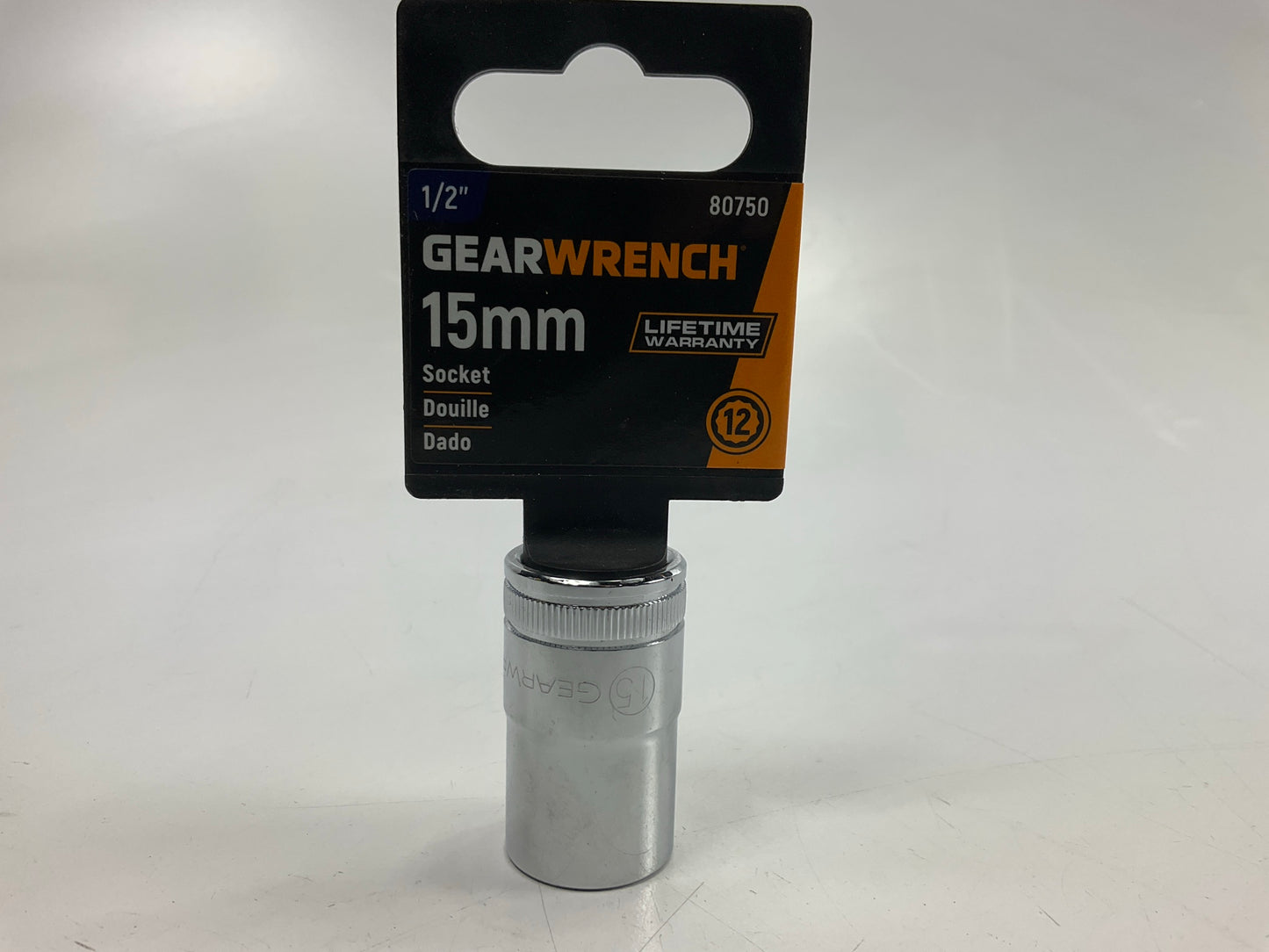 Gearwrench 80750 1/2'' Drive 12 Point Standard Metric Socket 15mm