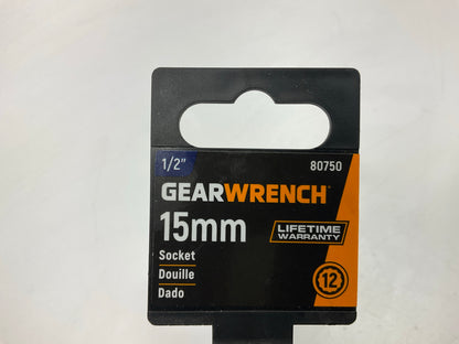 Gearwrench 80750 1/2'' Drive 12 Point Standard Metric Socket 15mm