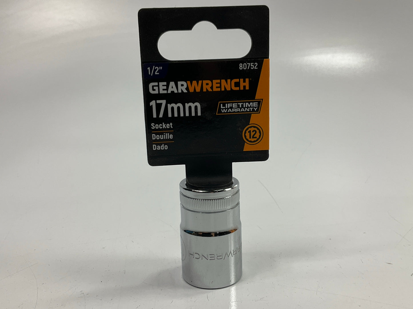 Gearwrench 80752 1/2'' Drive 12 Point Standard Metric Socket 17mm