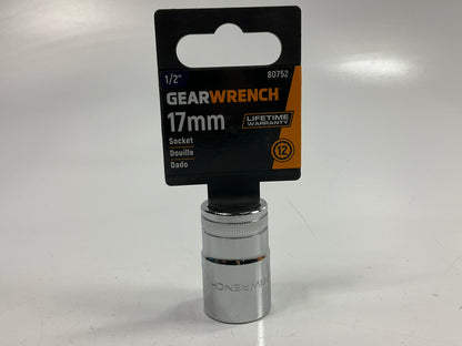 Gearwrench 80752 1/2'' Drive 12 Point Standard Metric Socket 17mm
