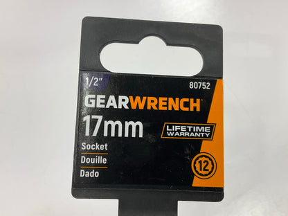 Gearwrench 80752 1/2'' Drive 12 Point Standard Metric Socket 17mm