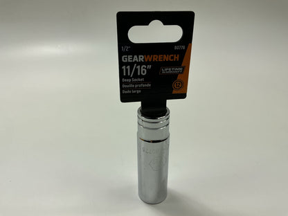 Gearwrench 80776 1/2'' Drive 12 Point Deep SAE Socket 11/16''