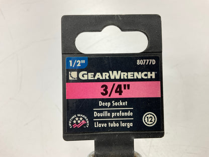 Gearwrench 80777D 1/2'' Drive Deep Socket 12 Point 3/4''