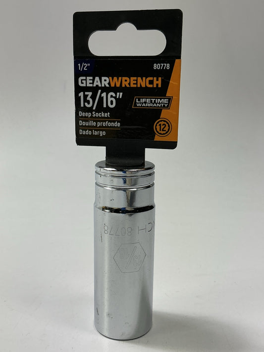 Gearwrench 80778 1/2'' Drive 12 Point Deep SAE Socket 13/16''