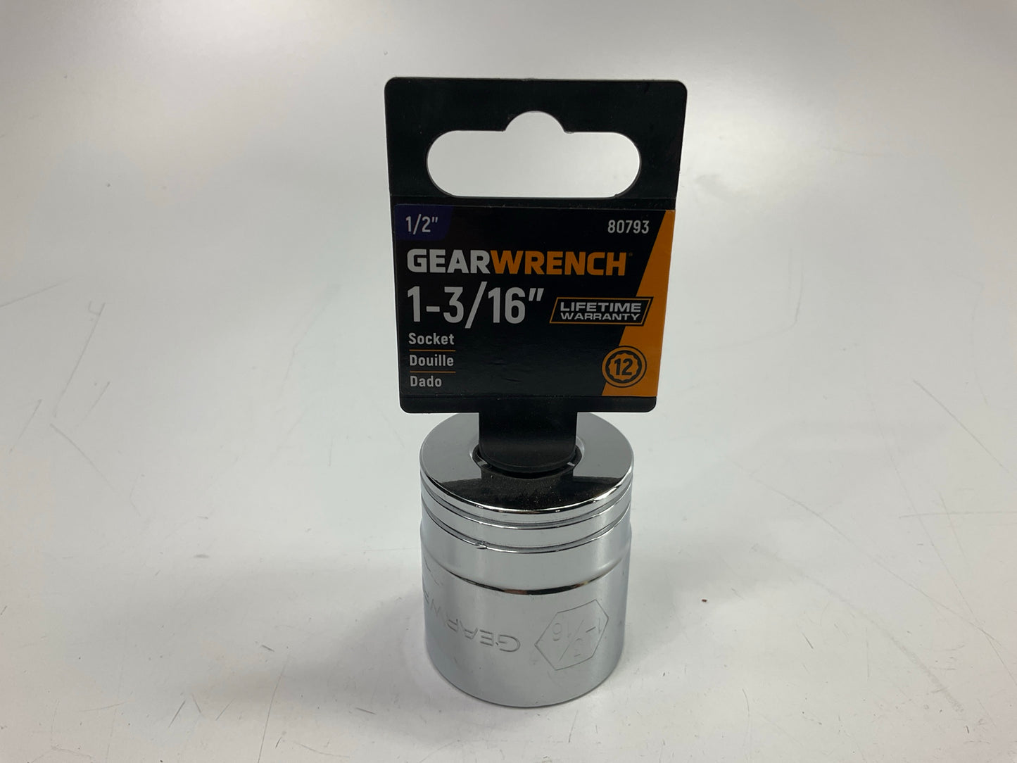 Gearwrench 80793 1/2'' Drive 12 Point Standard SAE Socket 1-3/16''