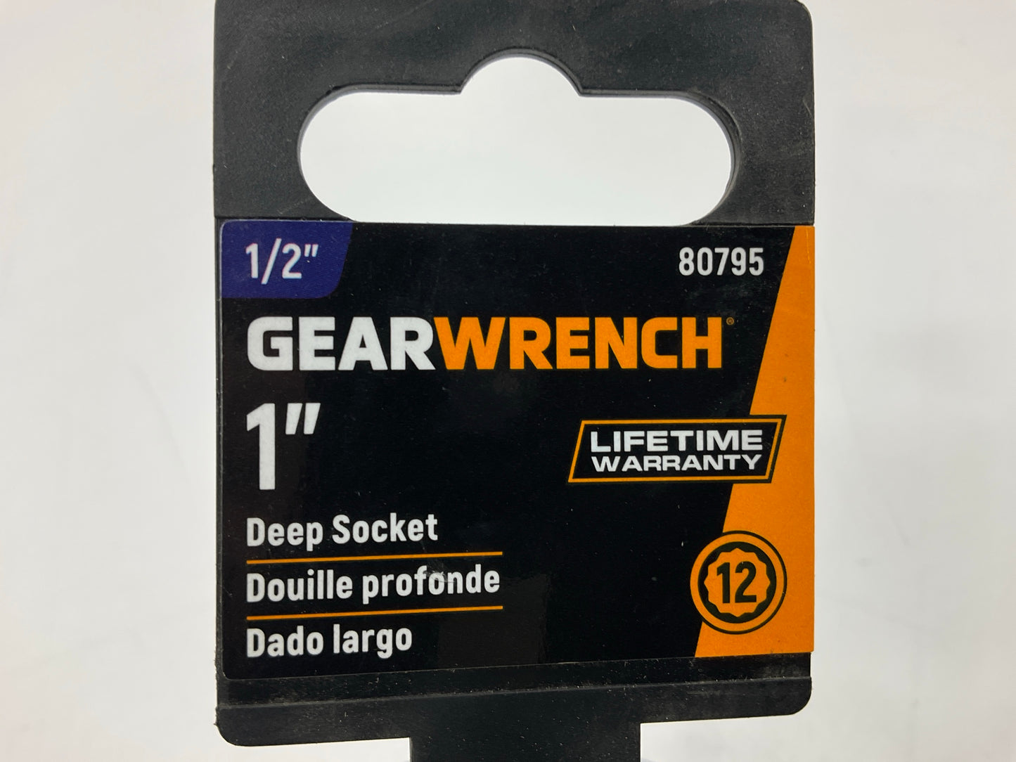 Gearwrench 80795 1/2'' Drive 12 Point Deep SAE Socket 1''