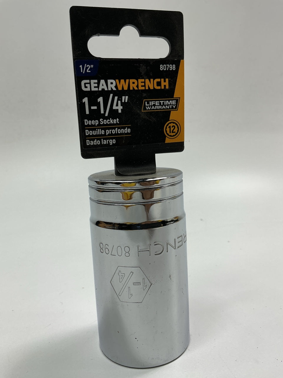 Gearwrench 80798 1/2'' Drive 12 Point Deep SAE Socket 1-1/4''