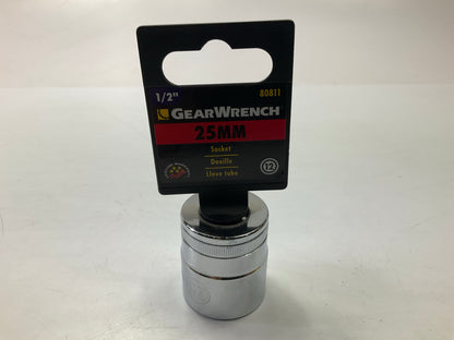 Gearwrench 80811 1/2'' Drive 12 Point Standard Metric Socket 25mm