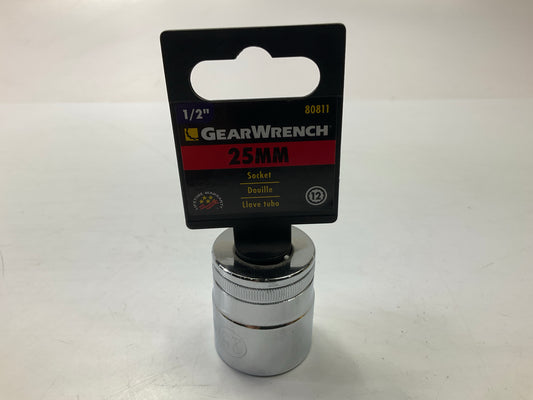 Gearwrench 80811 1/2'' Drive 12 Point Standard Metric Socket 25mm