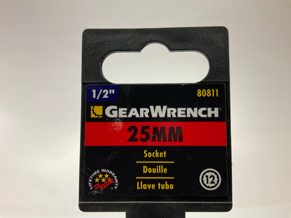 Gearwrench 80811 1/2'' Drive 12 Point Standard Metric Socket 25mm