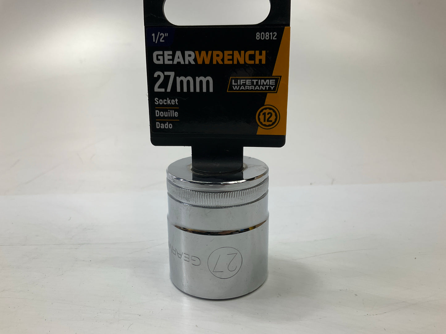 Gearwrench 80812 1/2'' Drive 12 Point Standard Metric Socket 27mm