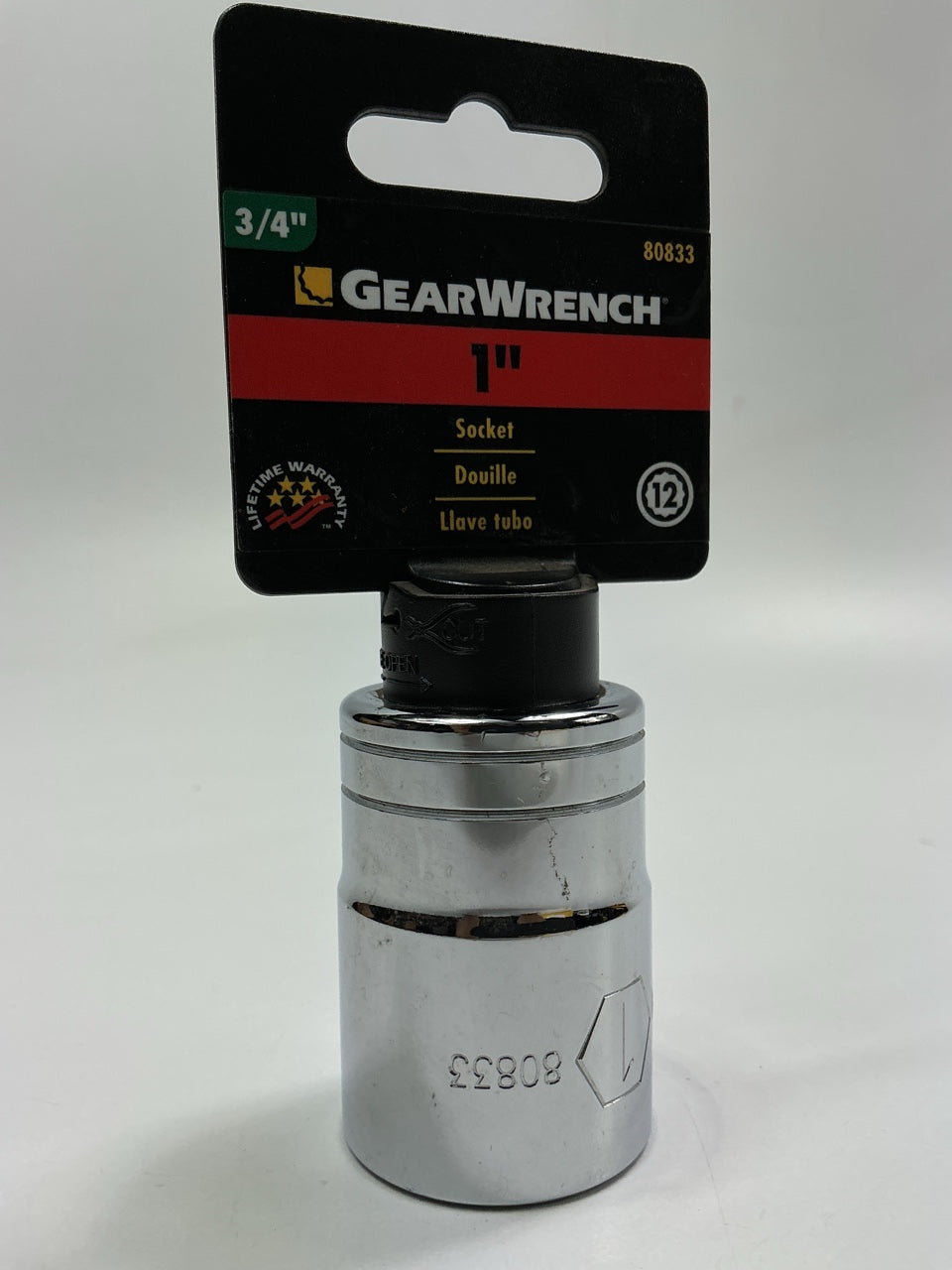 Gearwrench 80833 3/4'' Drive 12 Point Standard SAE Socket 1''