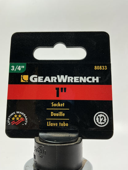 Gearwrench 80833 3/4'' Drive 12 Point Standard SAE Socket 1''