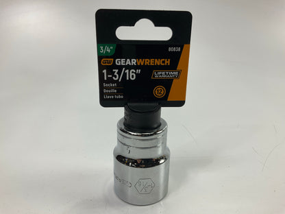Gearwrench 80838 3/4'' Drive 12 Point Standard SAE Socket 1-3/16''