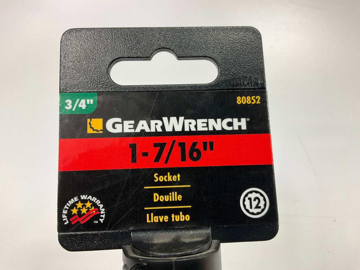 GEARWRENCH 80852 3/4'' Drive 12 Point Standard SAE Socket 1-7/16''