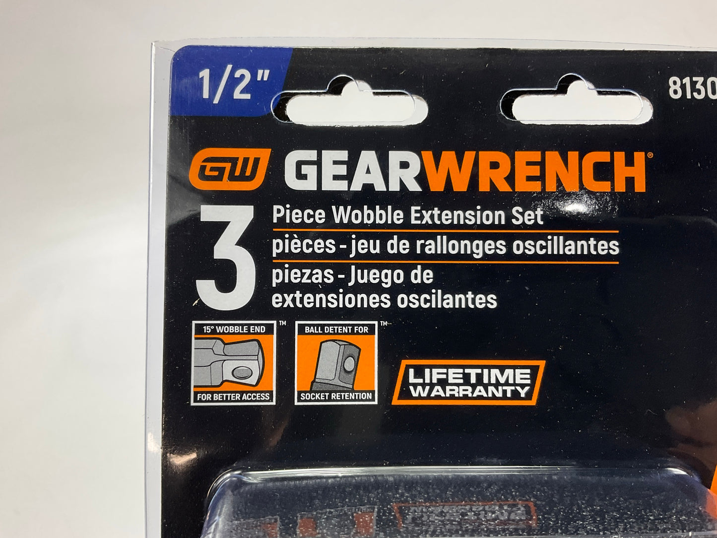 Gearwrench 81301 3 Piece 1/2'' Drive Wobble Extension Set 5'', 10'' & 15''
