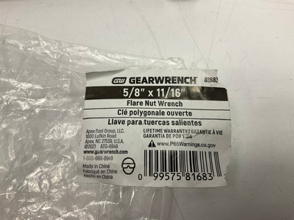 Gearwrench 81683 5/8'' X 11/16'' Flare Nut Wrench