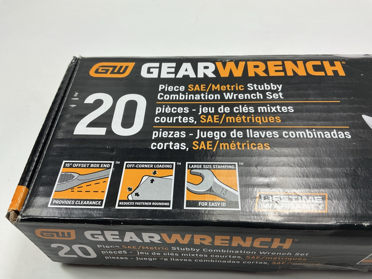 Gearwrench 81903 20 Piece 12 Point Stubby Combination SAE/Metric Wrench Set