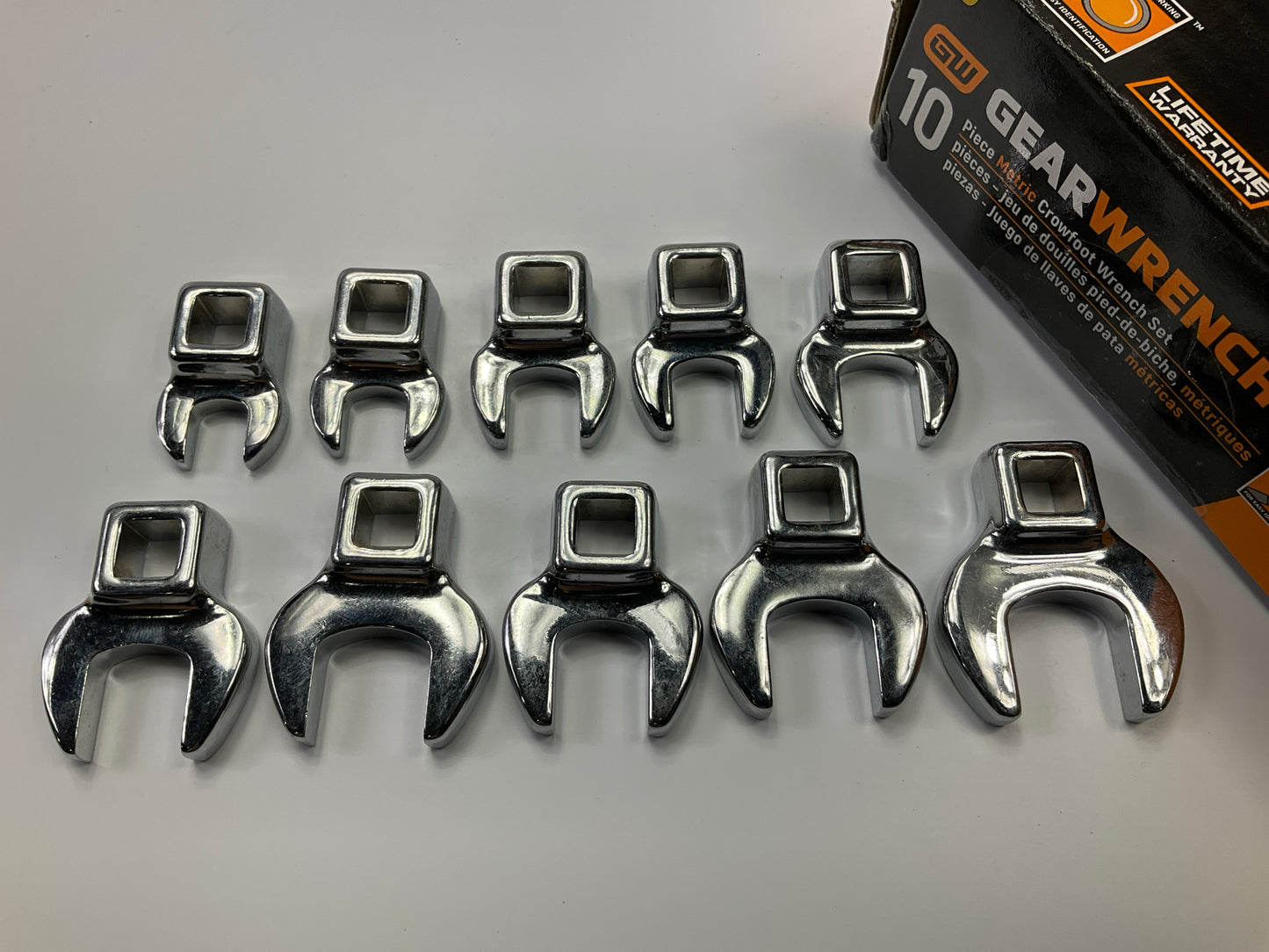 Gearwrench 81909 10 Piece 3/8'' Drive Crowfoot Metric Wrench Set