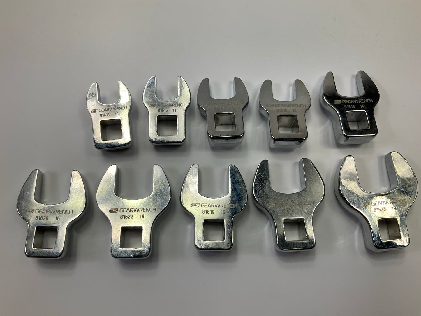 Gearwrench 81909 10 Piece 3/8'' Drive Crowfoot Metric Wrench Set