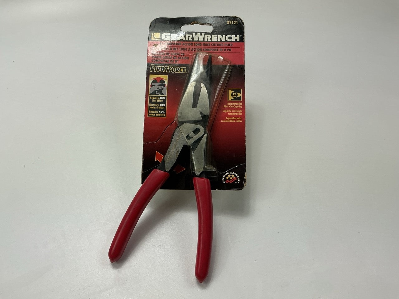 Gearwrench 82121 8'' Compound Action Long Nose Cutting Pliers
