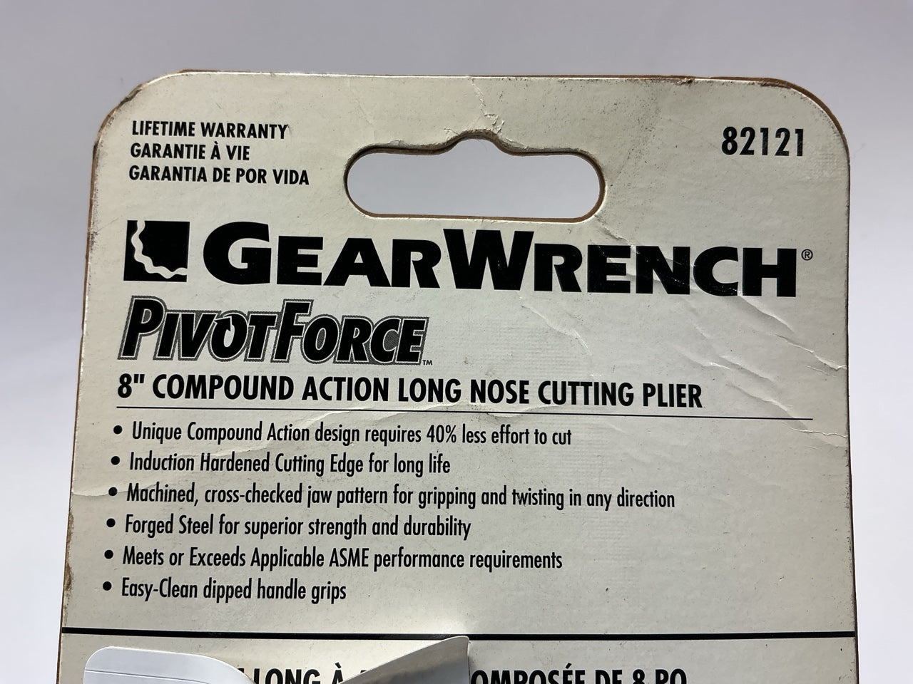 Gearwrench 82121 8'' Compound Action Long Nose Cutting Pliers