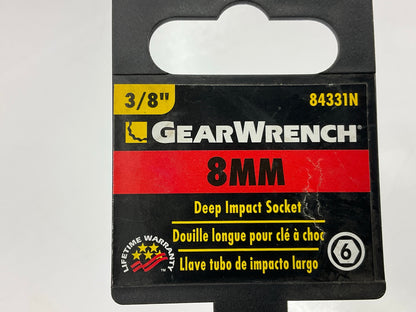 Gearwrench 84331N 3/8'' Drive 6 Point Deep Impact Metric Socket 8mm