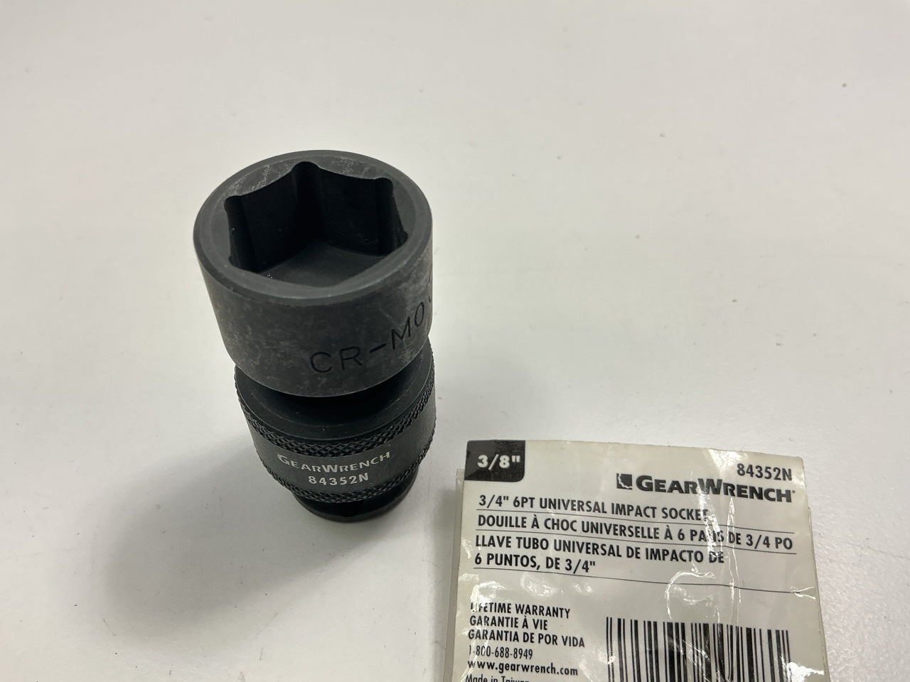 GearWrench 84352N 3/8'' Drive Standard Universal Impact Socket - 3/4''