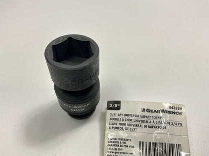 GearWrench 84352N 3/8'' Drive Standard Universal Impact Socket - 3/4''
