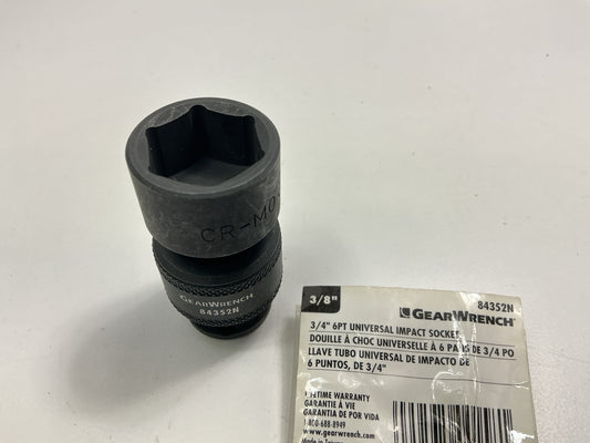 GearWrench 84352N 3/8'' Drive Standard Universal Impact Socket - 3/4''