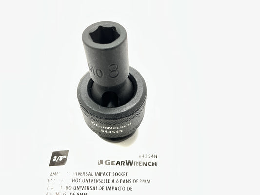 Gearwrench 84354N 3/8'' Drive Universal Impact Metric Socket 8mm