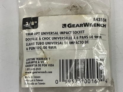 Gearwrench 84355N 9mm, 3/8'' Drive, 6 Point Universal Impact Socket