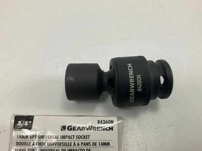 Gearwrench 84360N 3/8-inch Drive, 14mm 6-point, Standard Universal Impact Socket