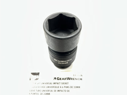 Gearwrench 84366N 3/8'' Drive 6 Point 20mm Universal Impact Socket
