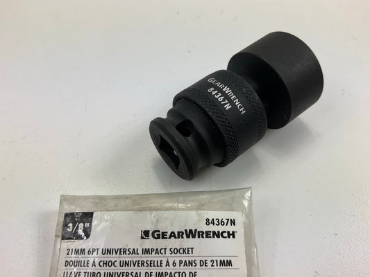 GearWrench 84367N 3/8'' Drive Universal Impact Metric Socket 21mm, Black Oxide